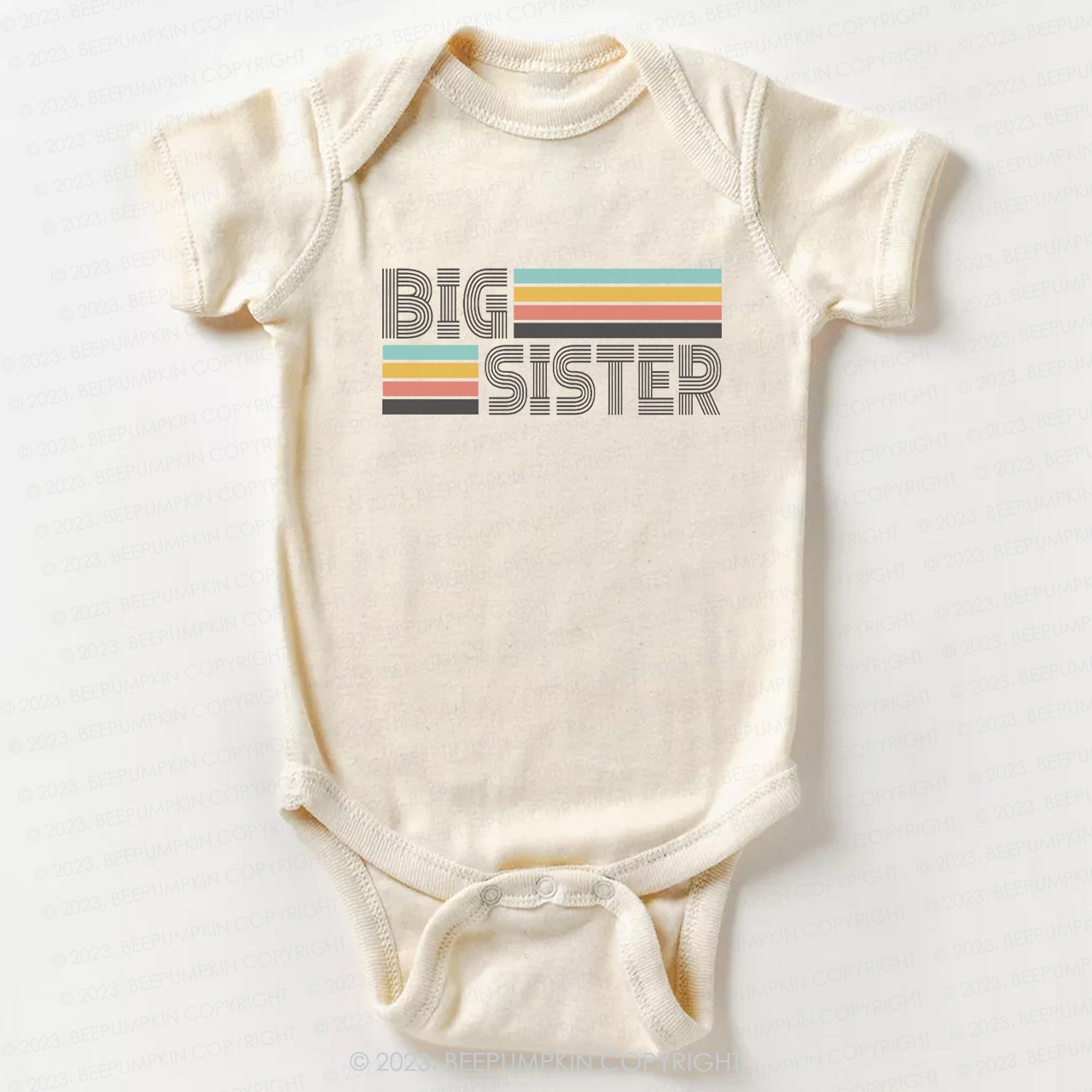 Retro Big Sister Vintage Natural Bodysuit For Baby