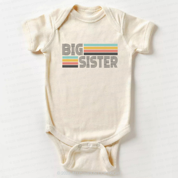 Retro Big Sister Vintage Natural Bodysuit For Baby