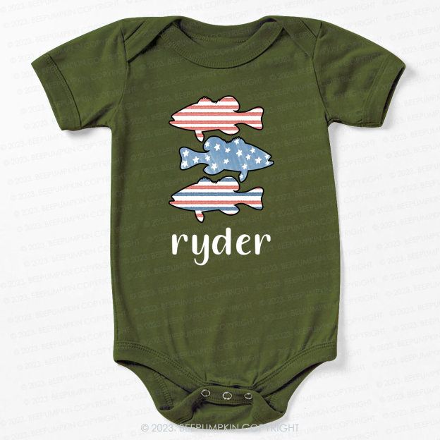 Personalized kid Fishing Gift Bodysuit For Baby
