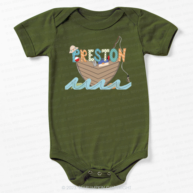 Boat Flowing Water Fishing Bodysuit For Baby
