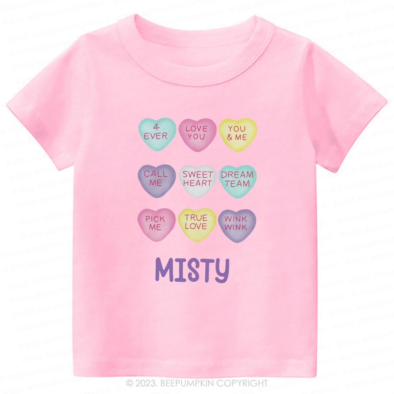 Personalized Colourful Valentine Heart -Toddler Tees