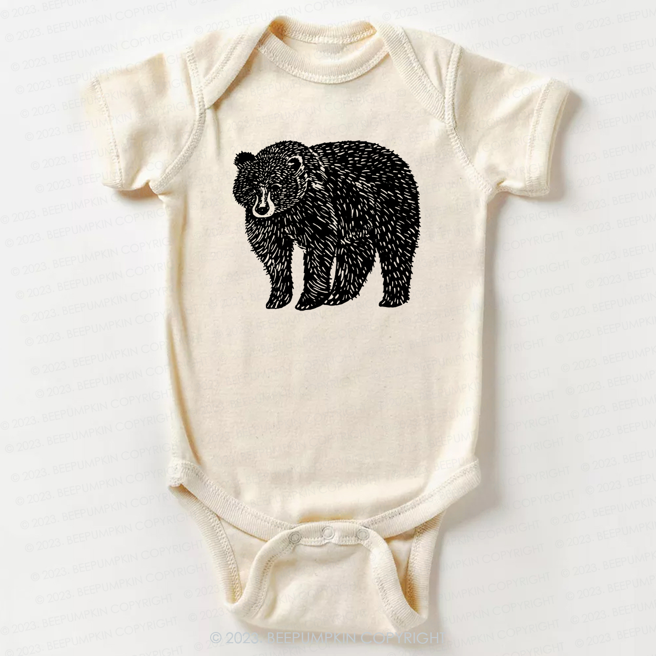 Organic Animal Bear Bodysuit For Baby