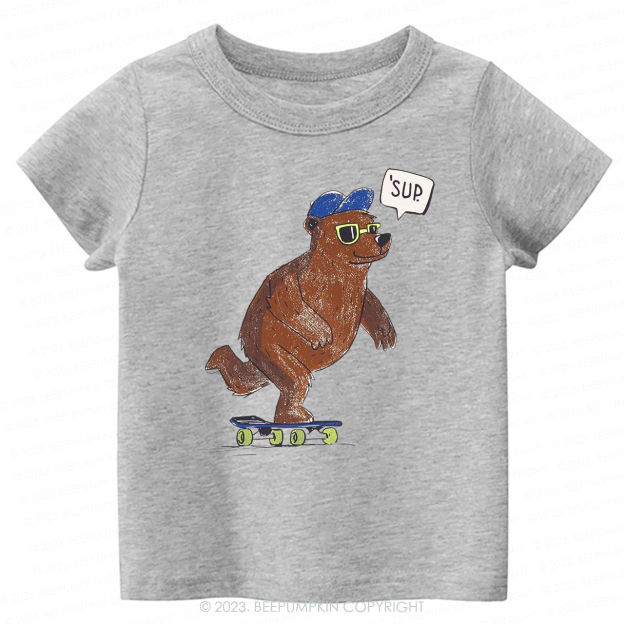 Skateboard Shoe Bear -Toddler Tees