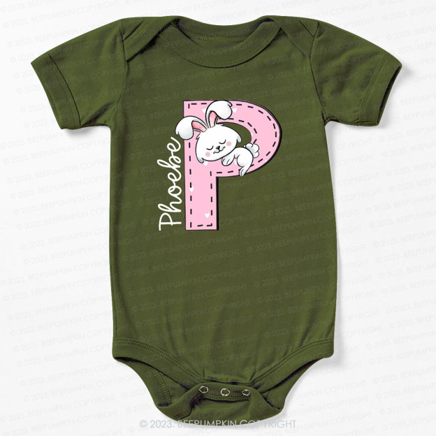 Custom Name Easter Bunny Bodysuit For Baby