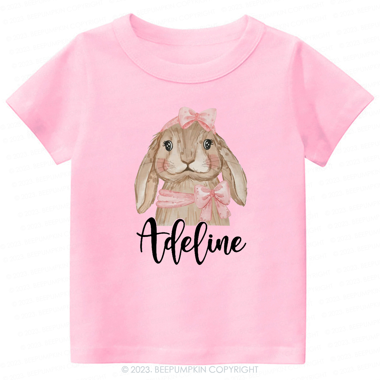 Easter Pink Bow Bunny -Toddler Tees