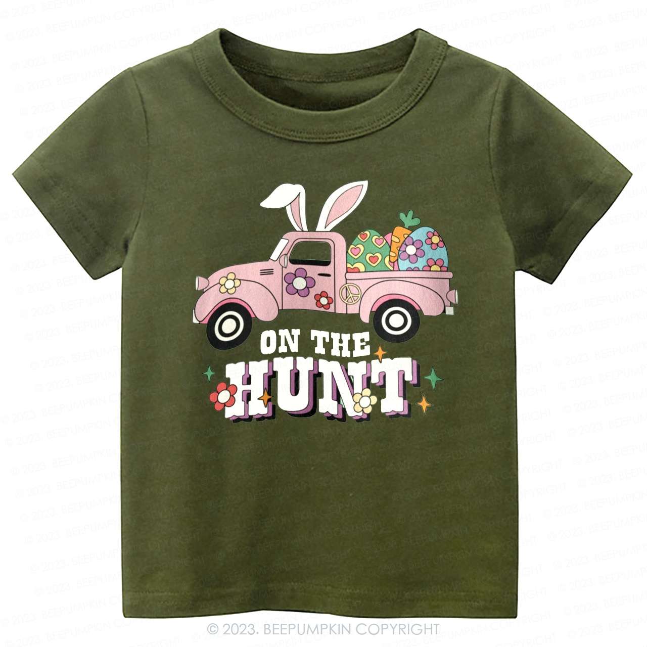 On The Hunt Easter Bunny And Car-Toddler Tees