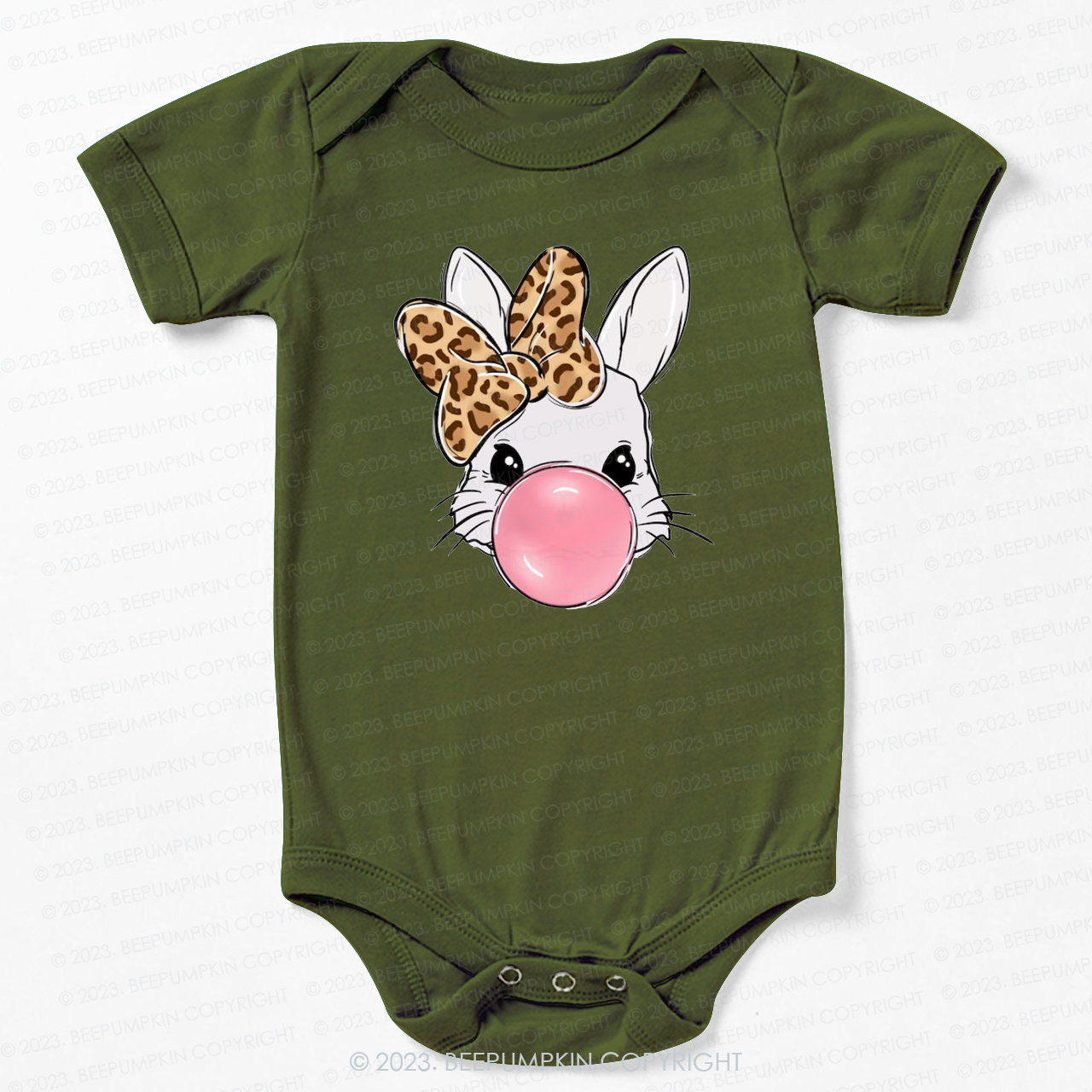 Bubble Gum Bunny Bodysuit For Baby