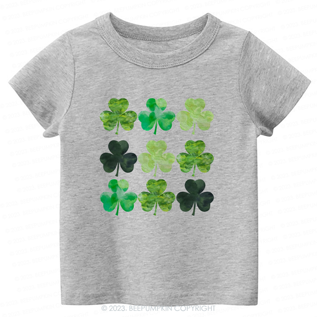 Watercolor Clovers St.Patricks Day-Toddler&Kids Tees