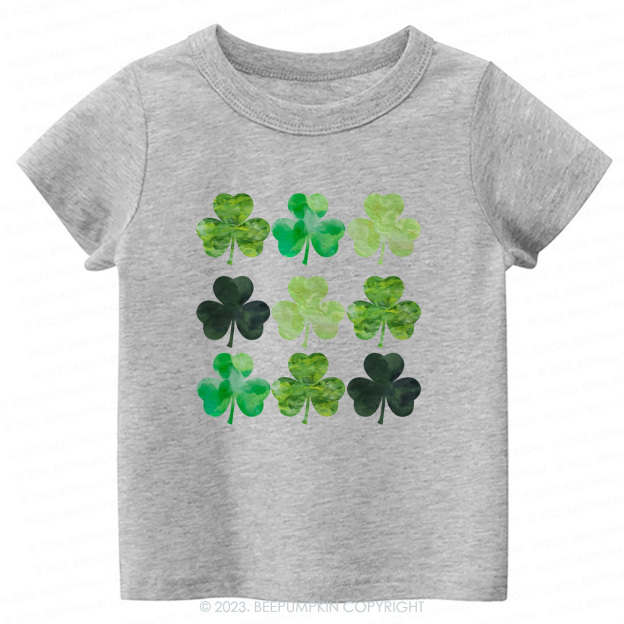 Watercolor Clovers St.Patricks Day-Toddler&Kids Tees