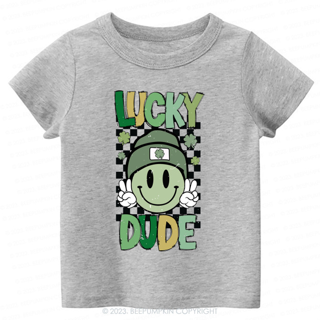 Retro Lucky Dude St.Patricks Day-Toddler&Kids Tees