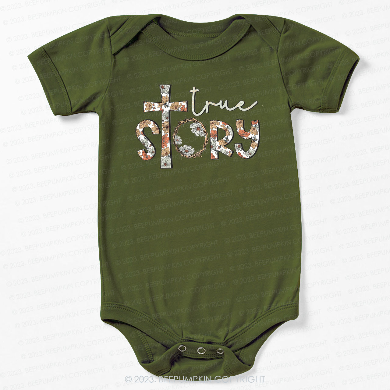 True Story Flowers Easter Bodysuit For Baby