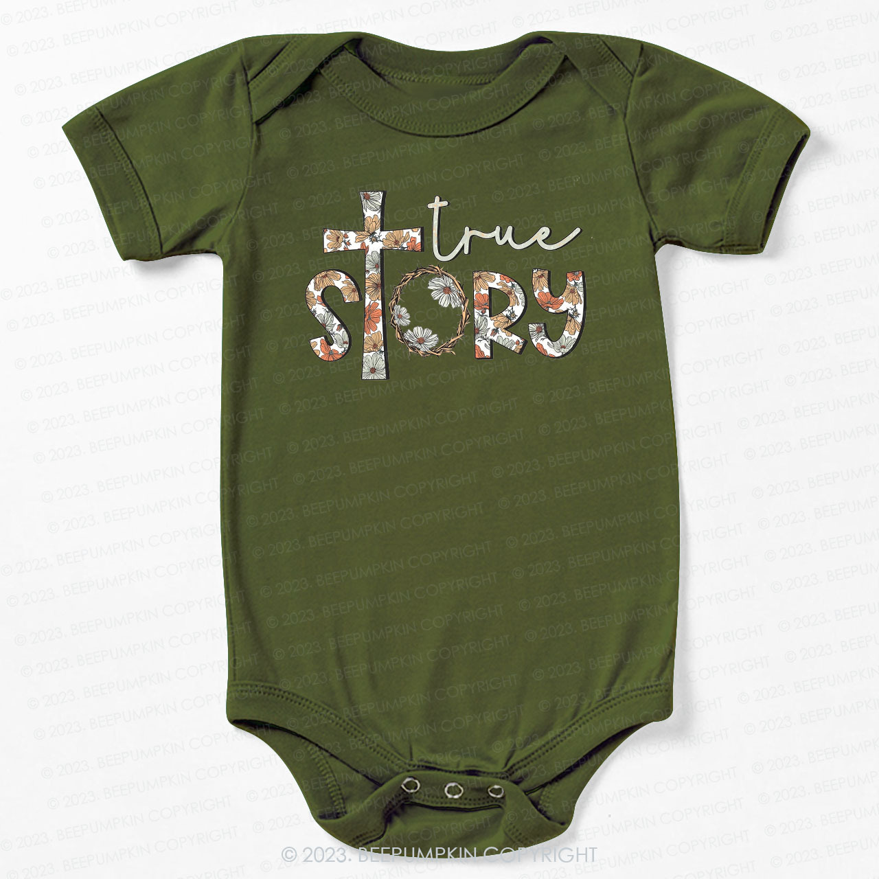 True Story Flowers Easter Bodysuit For Baby