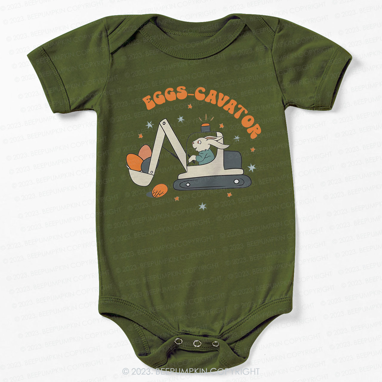 Eggs Cavator Construction Easter Bodysuit For Baby