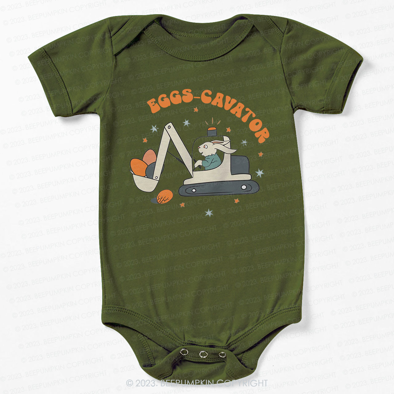 Eggs Cavator Construction Easter Bodysuit For Baby