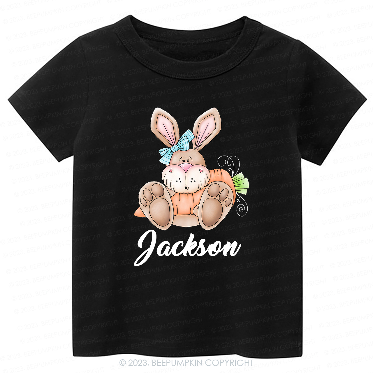 Spring Bunny Rabbit with Carrot Easter Toddler Tees
