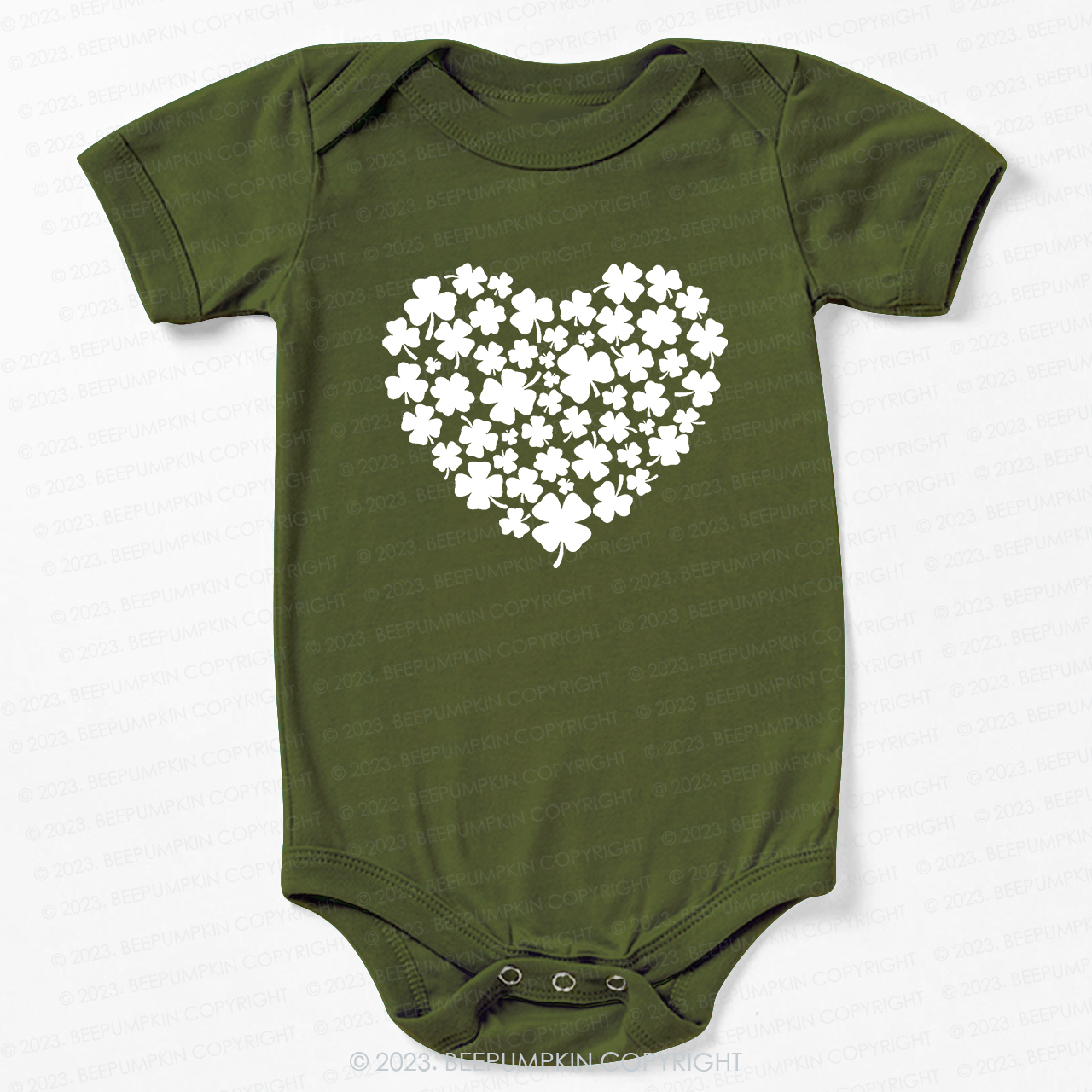 Shamrock Heart St.Patricks Day Bodysuit For Baby