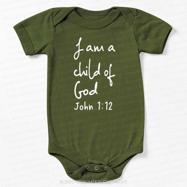 I Am A Child Of God Christian Easter Bodysuit For Baby