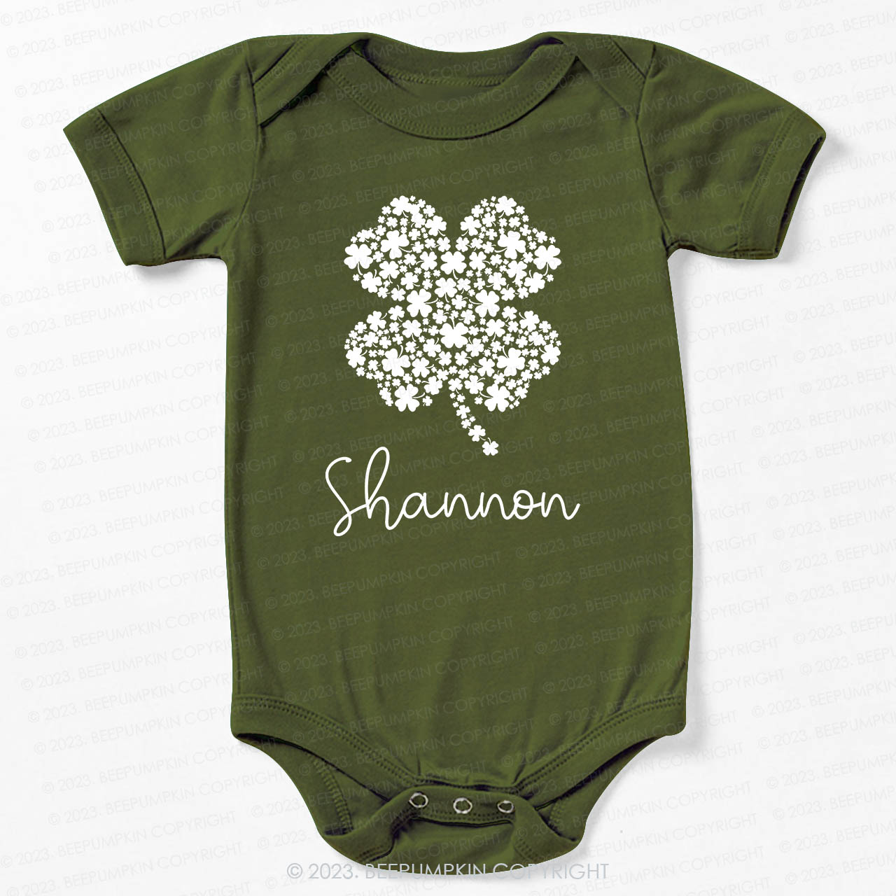 Personalized Cute Shamrock St.Patricks Day Bodysuit For Baby