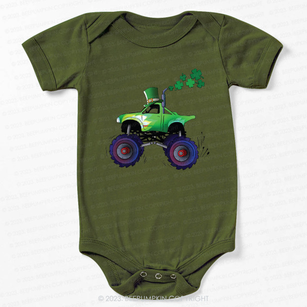 Pretty Lucky Clover St.Patricks Day Bodysuit For Baby
