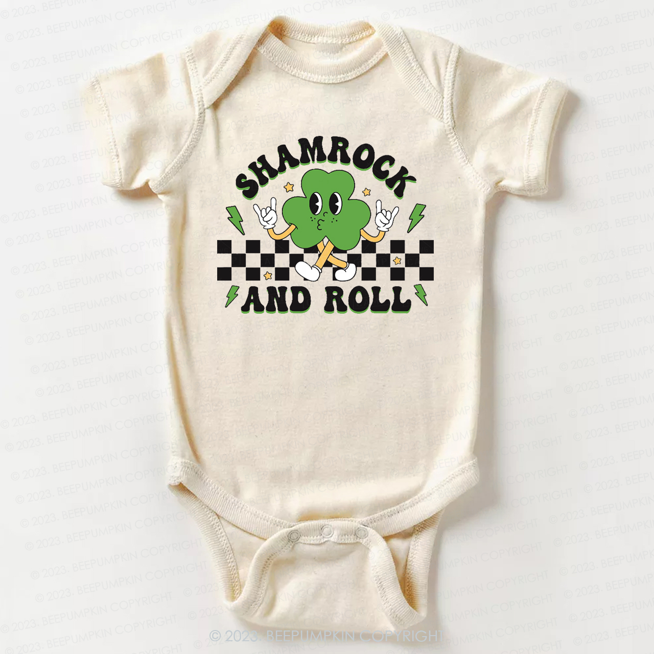 Shamrock And Roll St.Patricks Day Bodysuit For Baby