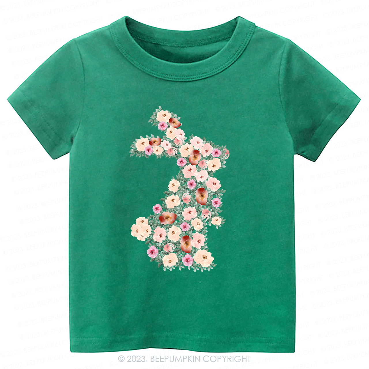 Spring Floral Bunny Easter-Toddler Tees