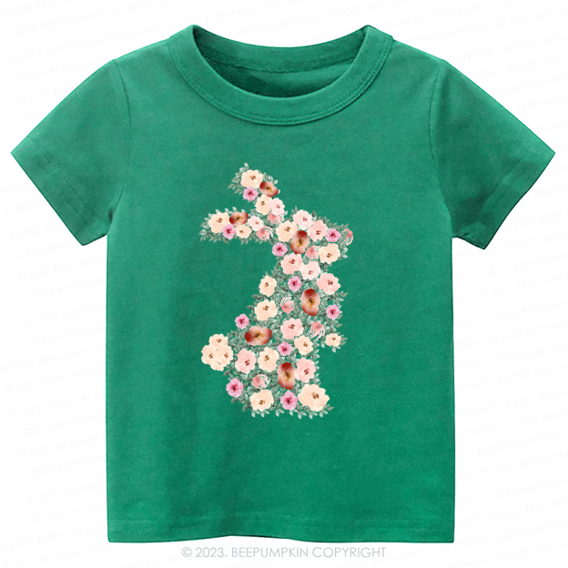 Spring Floral Bunny Easter-Toddler Tees