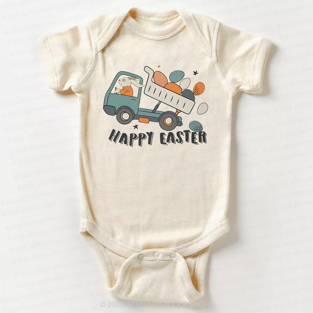 Easter Dumper Truck Construction Bodysuit For Baby