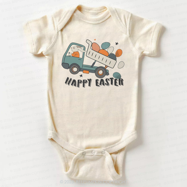 Easter Dumper Truck Construction Bodysuit For Baby
