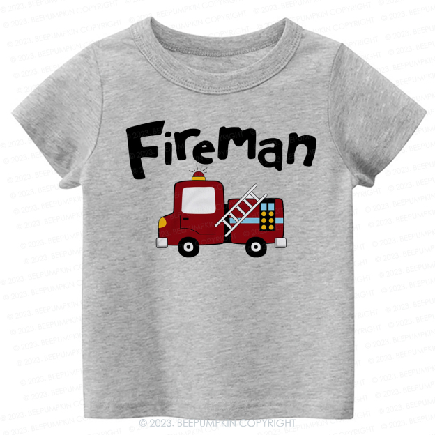 Firefighter And Fire Truck -Toddler Tees