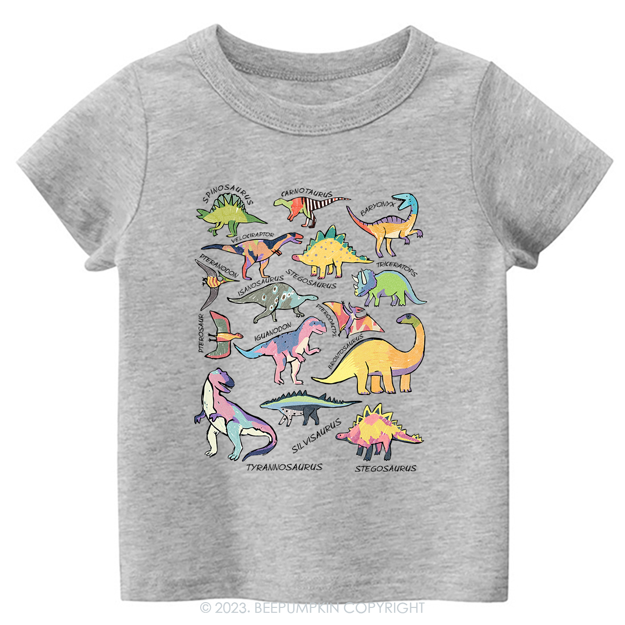 Retro Natural Toddler T-shirt - Types of Dinosaurs Sale-Beepumpkin™