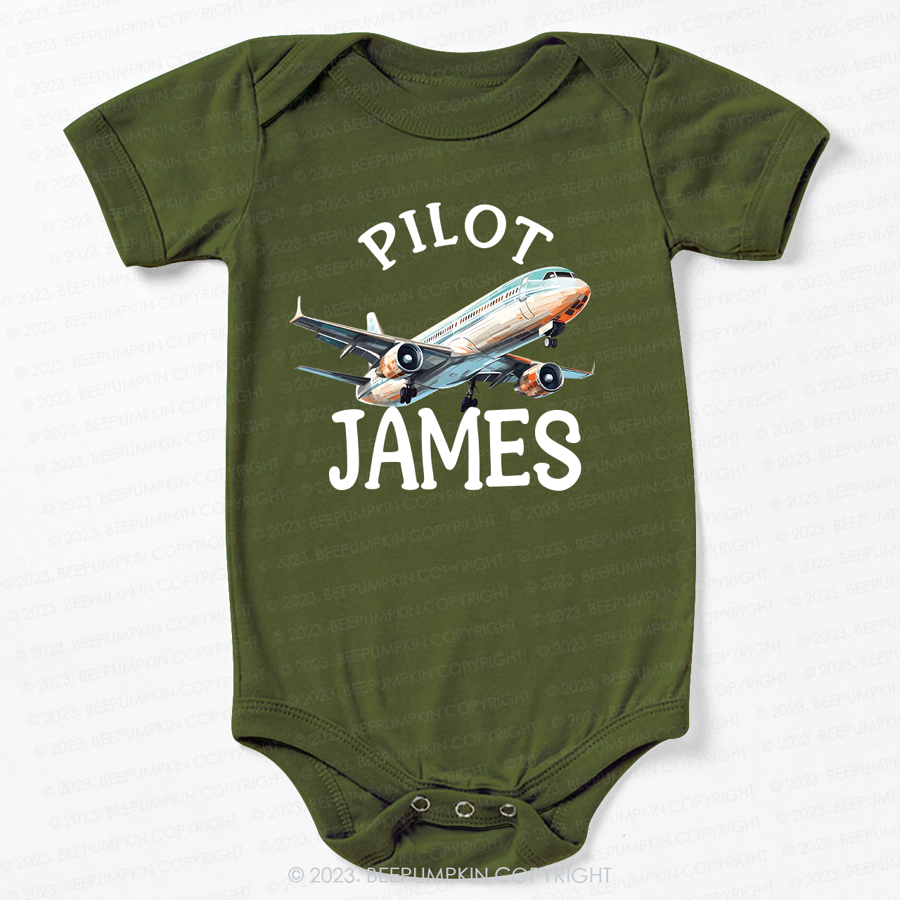 Custom Name Pilot Bodysuit For Baby