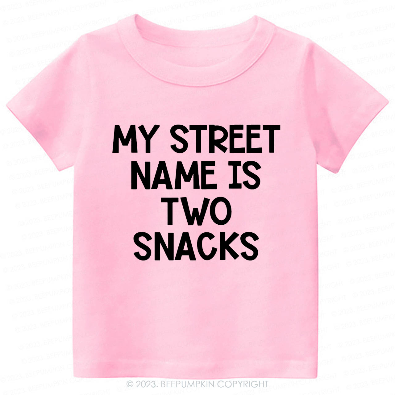 My Street Name Is Two Snacks Kids Shirt
