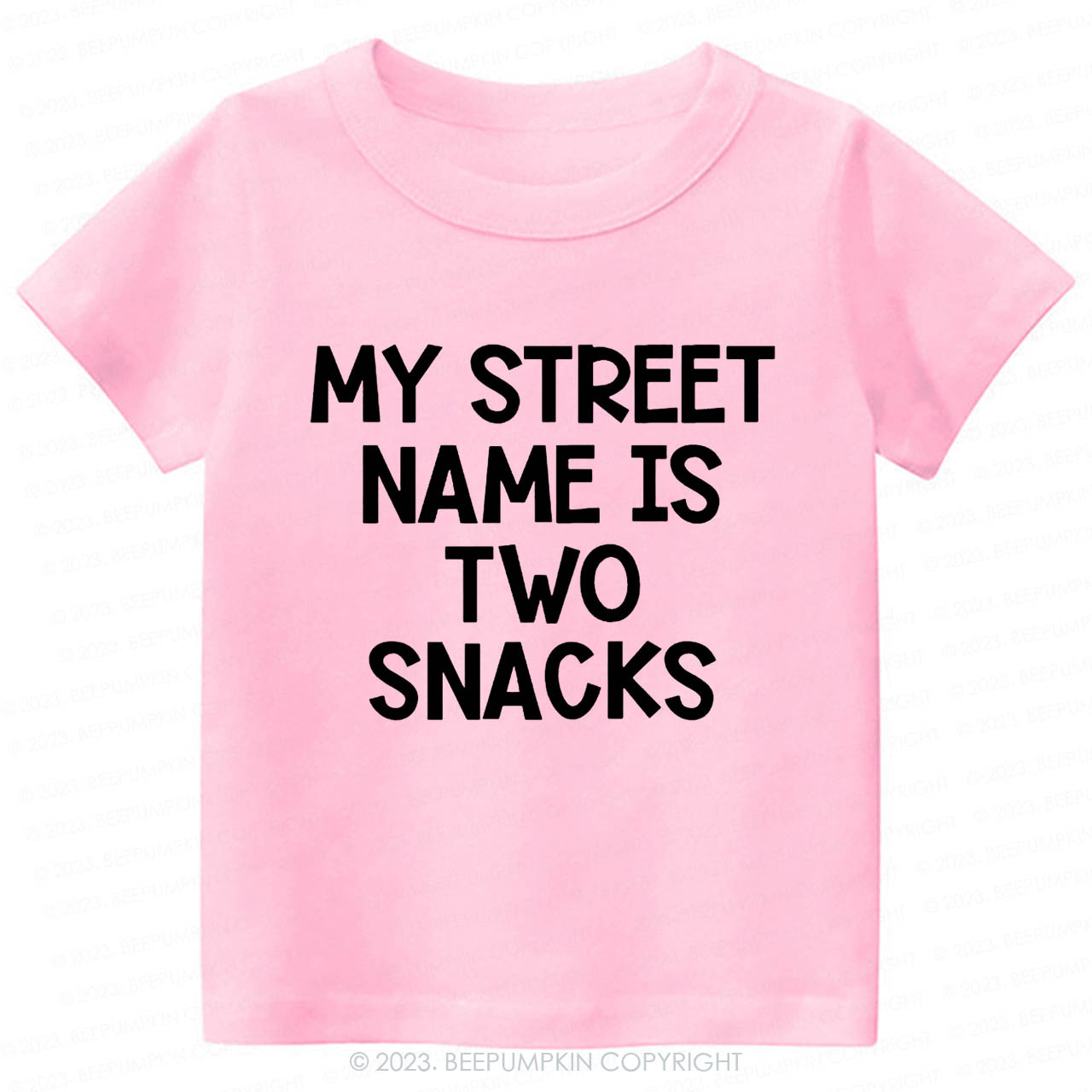 My Street Name Is Two Snacks Kids Shirt