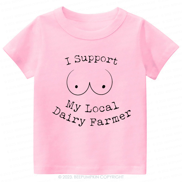 I Support My Local Dairy Farmer Kids Shirt