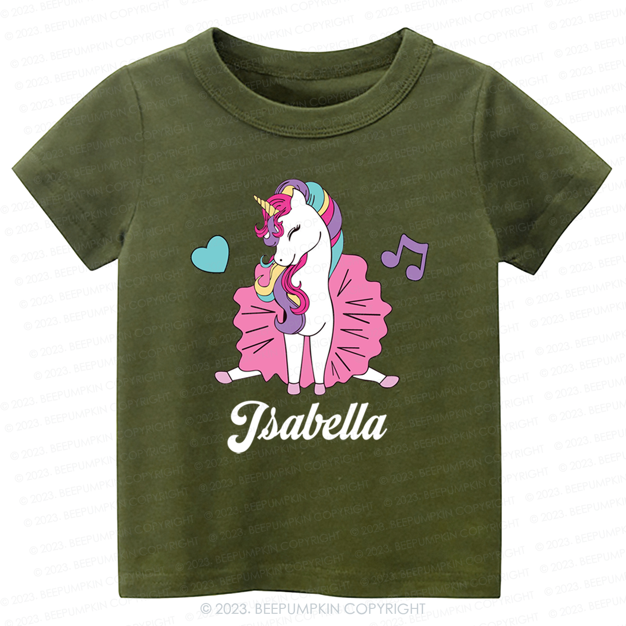 Unicorn Music Custom Name Kids Shirt