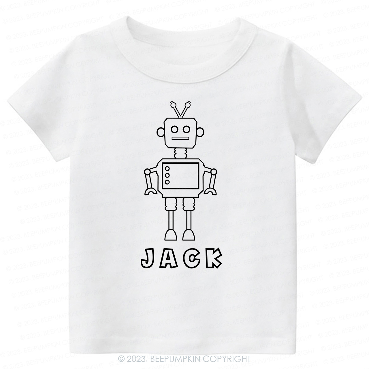 Personalized Robot coloring Kids Shirt