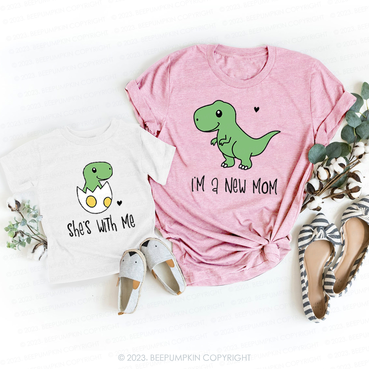 I'm A New Mom, She's With Me T-Shirts For Mom&Me