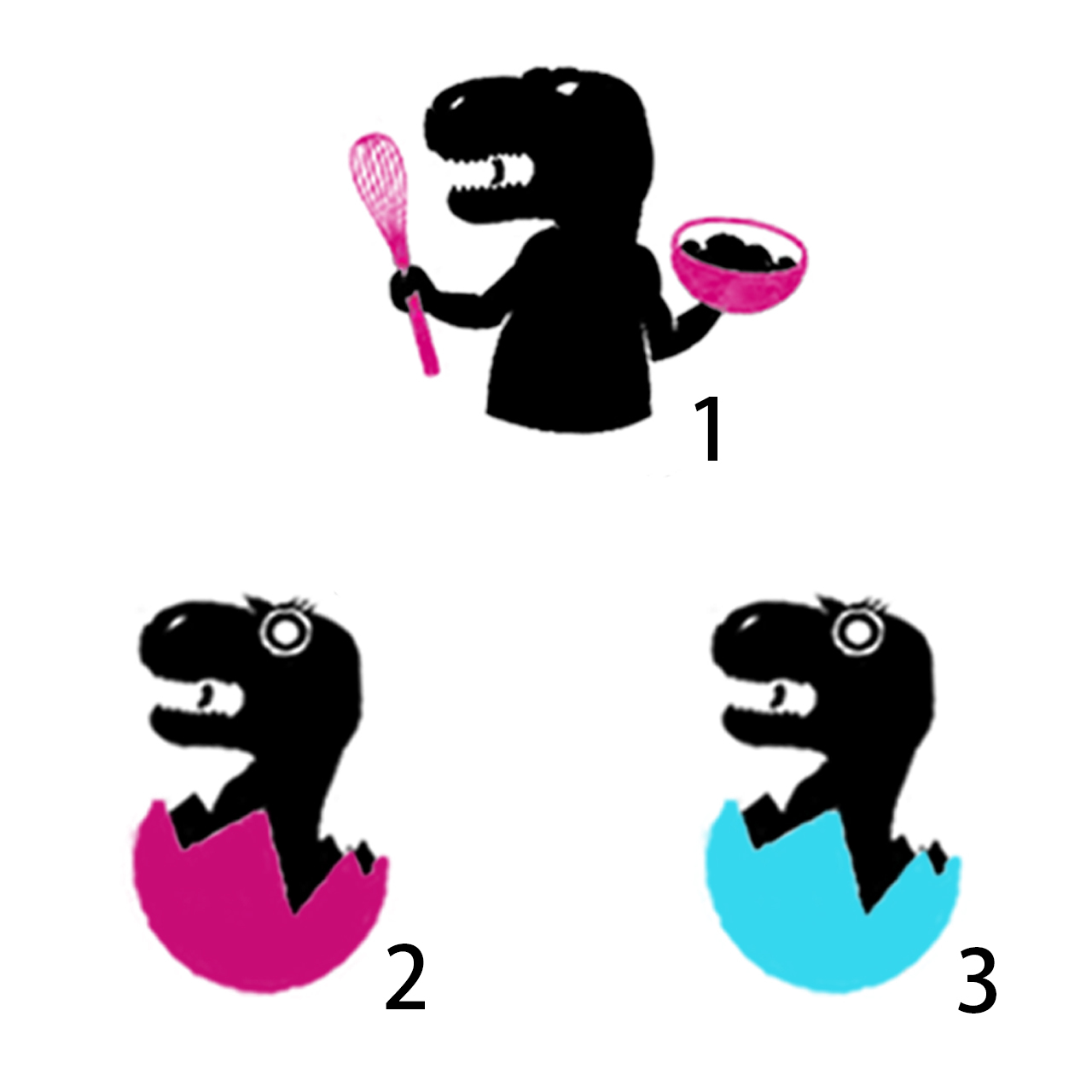 Mama Baby Saur T-Rex T-Shirts For Mom&Me