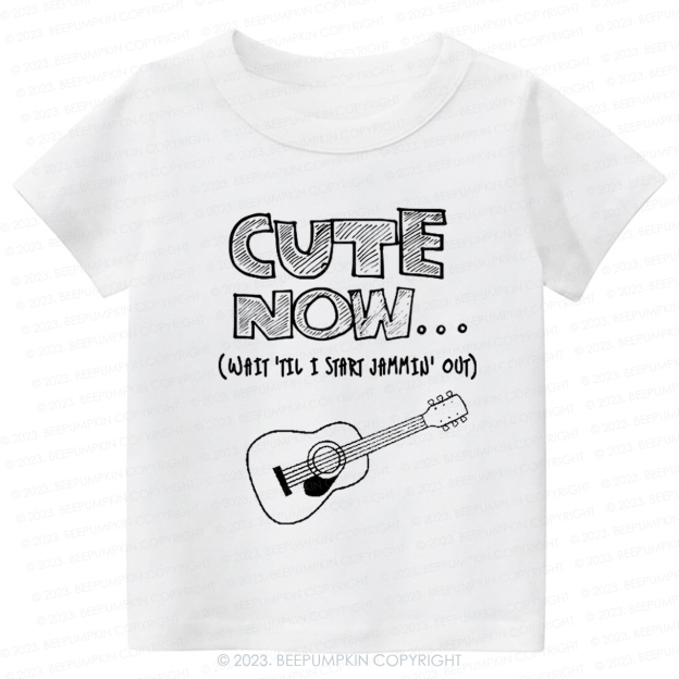 Guitar CUTE NOW Wait Til I Start Jammin Out Kids Shirt
