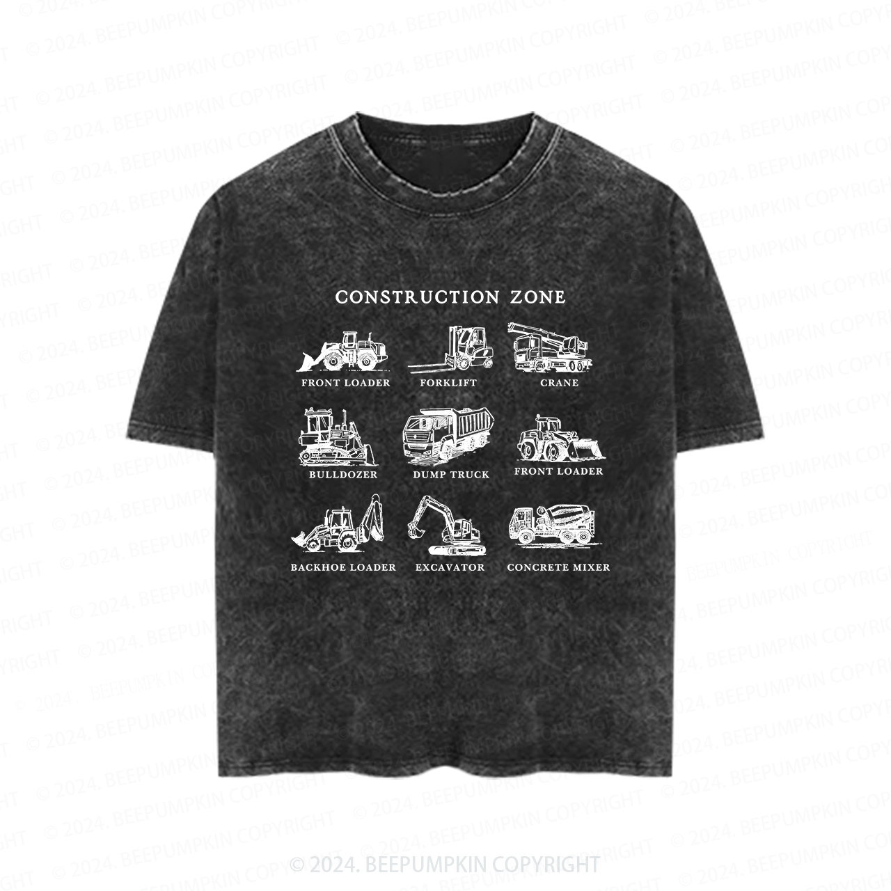 Construction Zone Toddler&Kids Washed Tees