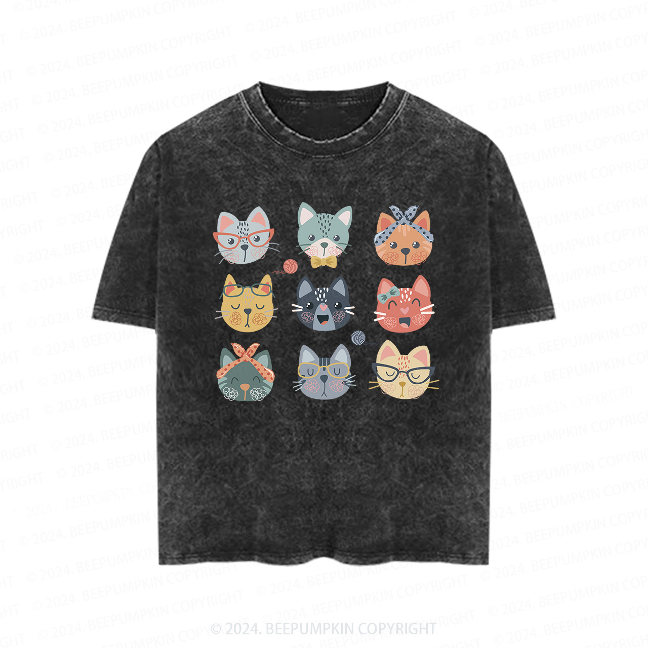 Cute Cat Lover Toddler&Kids Washed Tees