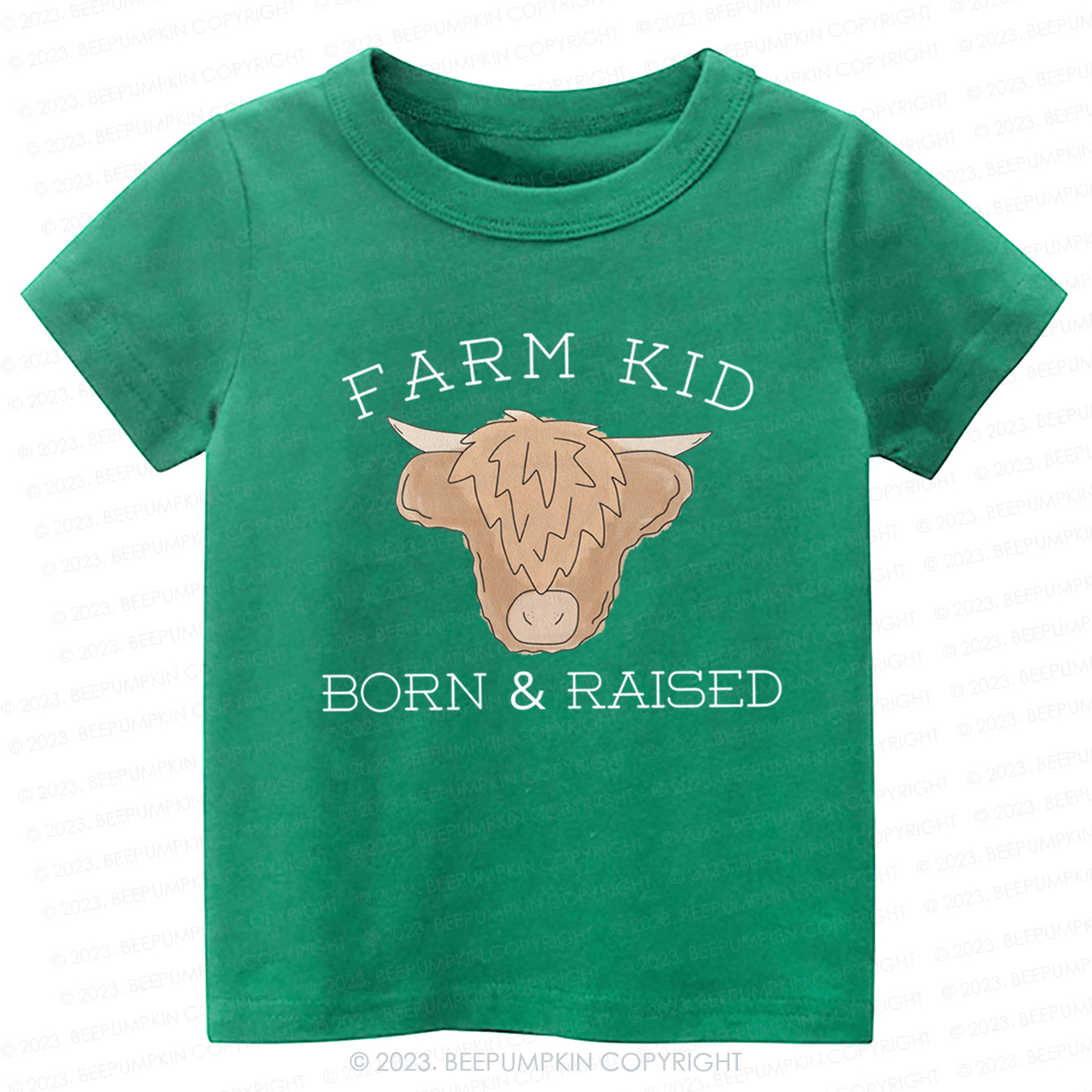 Farm Kid Born And Raised Kids Shirt