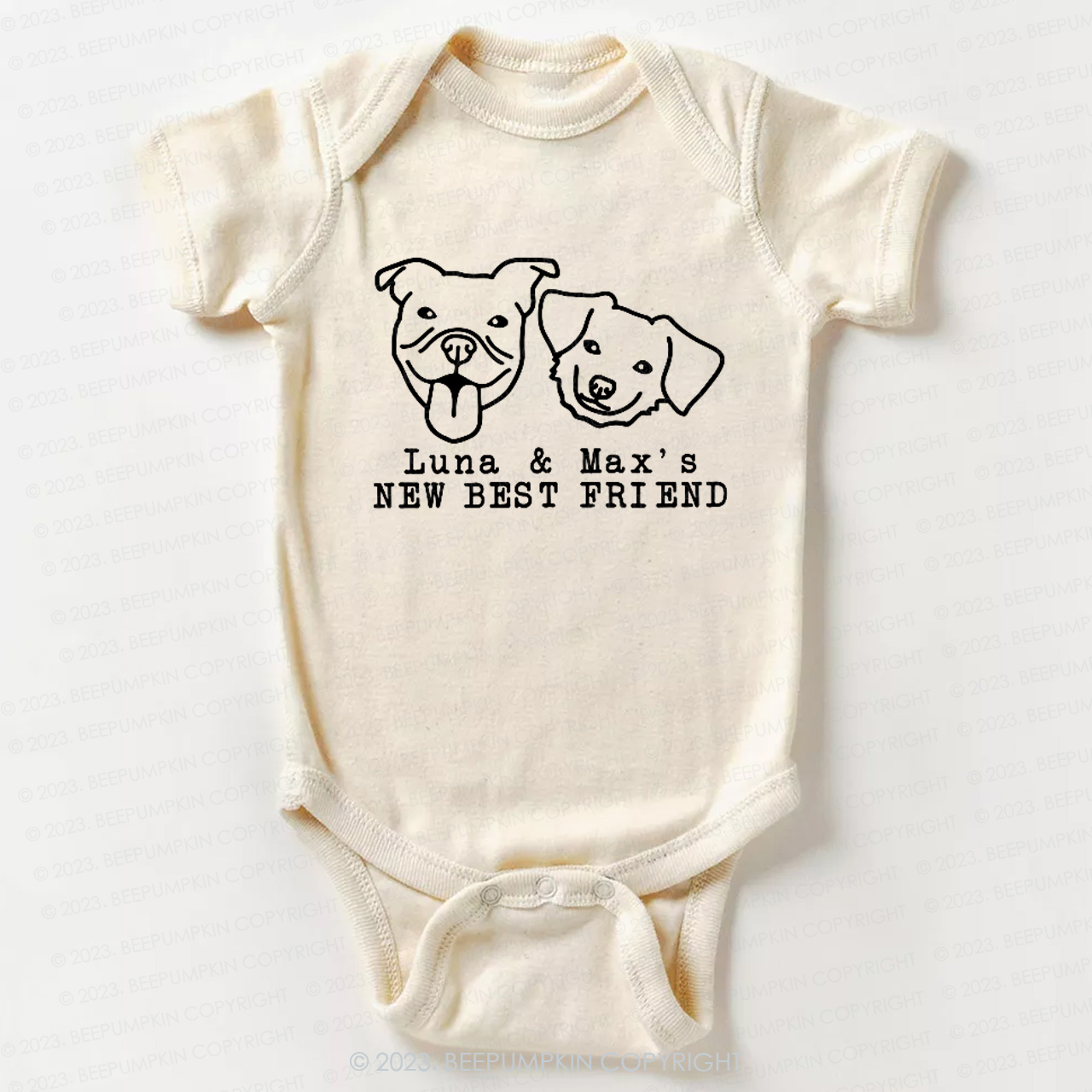 New Best Friend Protected By Dog For Baby Bodysuit