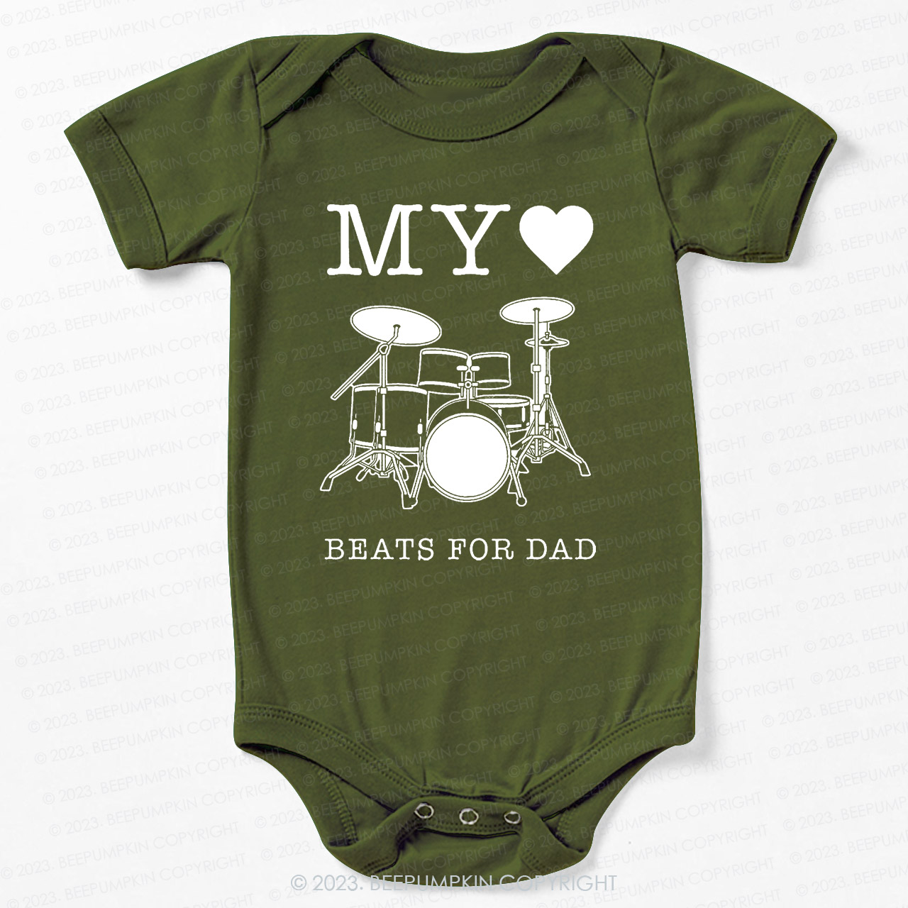 My Heart Beats For Dad Bodysuit For Baby