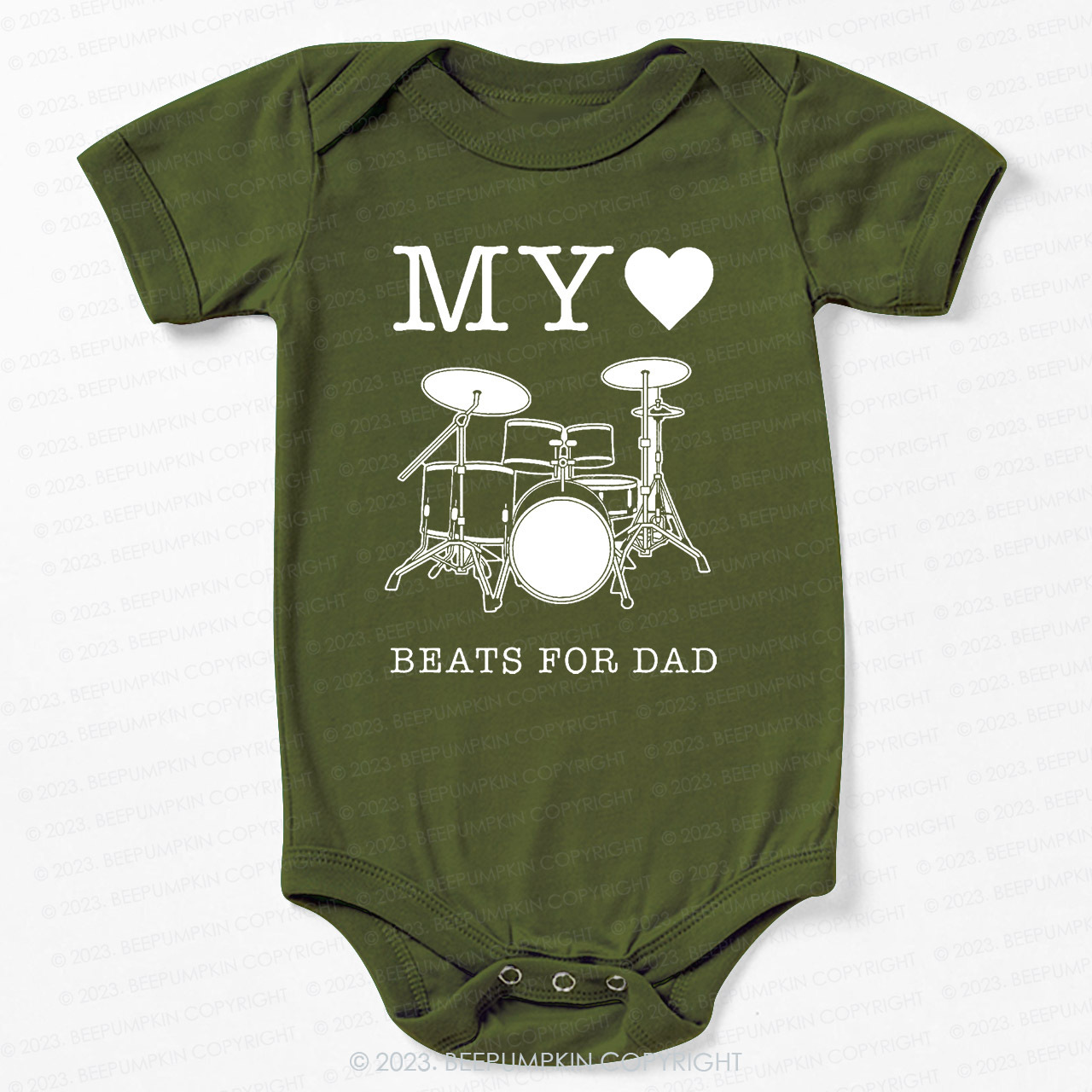 My Heart Beats For Dad Bodysuit For Baby