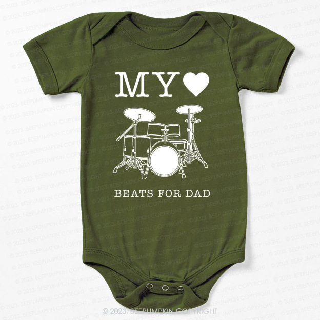 My Heart Beats For Dad Bodysuit For Baby