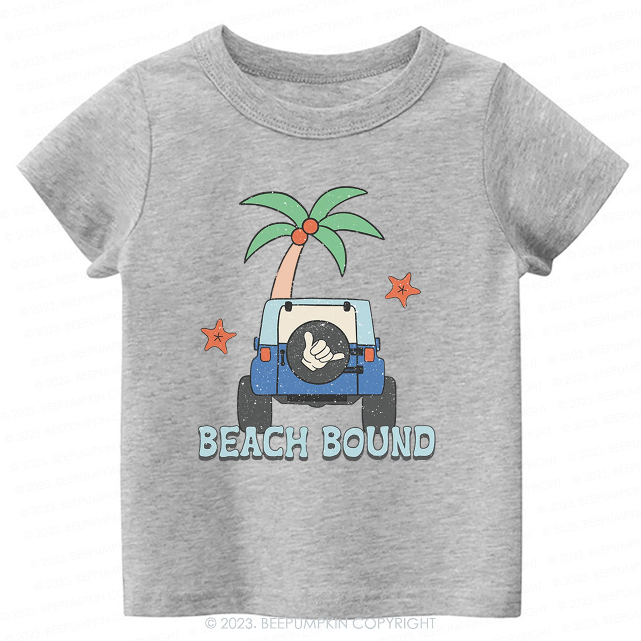 Beach Bound Car And Tree Kids Shirt