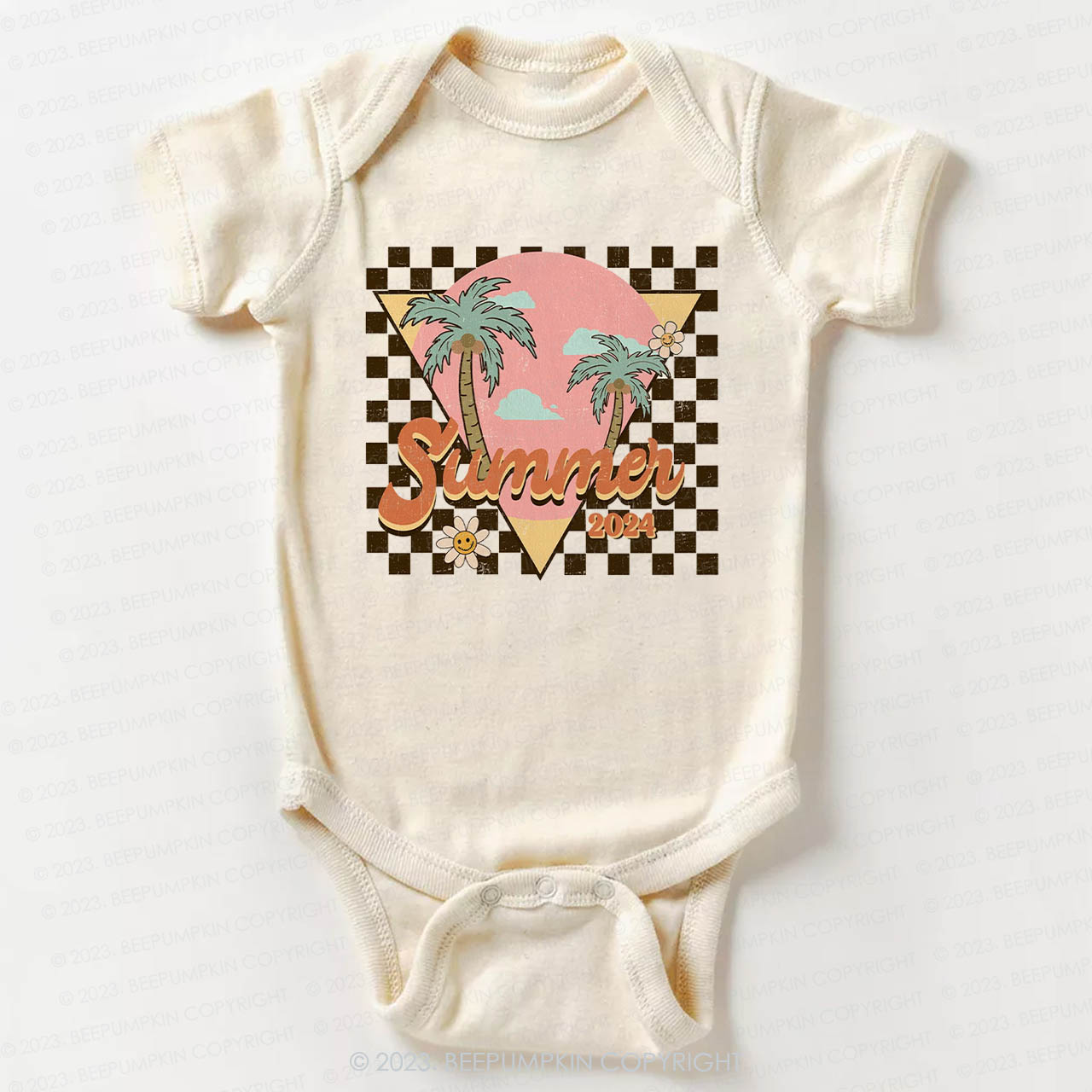 Retro Summer 2024 Palm Tree Bodysuit For Baby