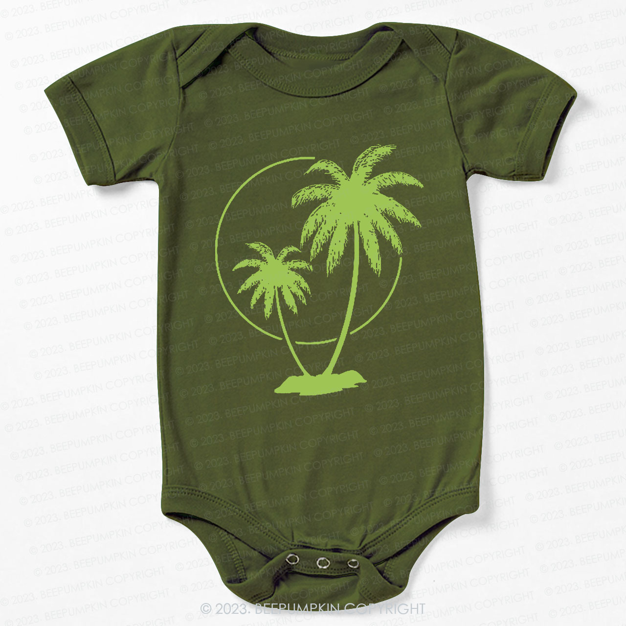 Palm Trees With Sun Bodysuit For Baby 