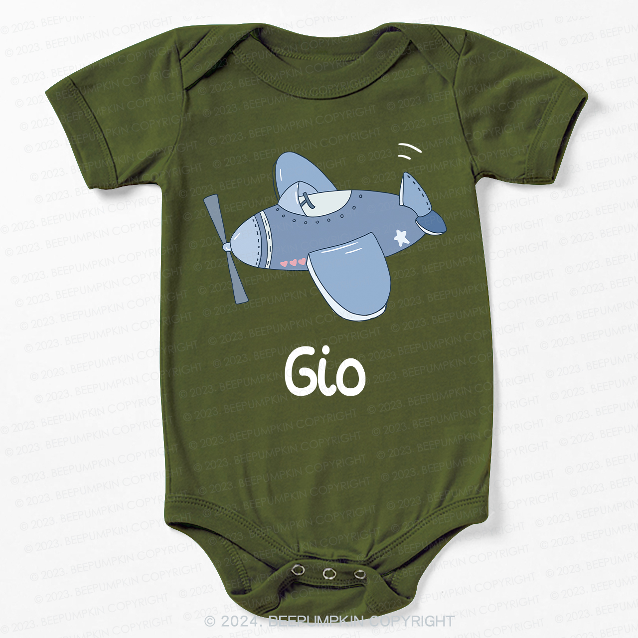 Personalized Plane Name Bodysuit For Baby 